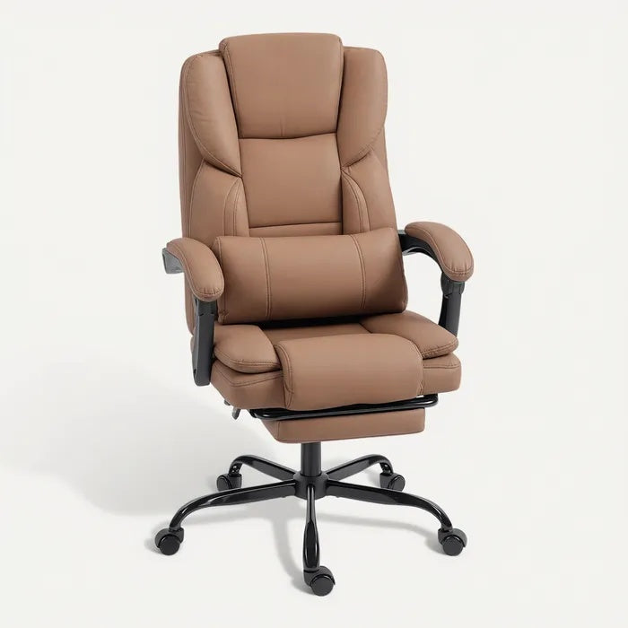 **Ergonomische Bruine Bureaustoel met Verstelbare Armleuningen**