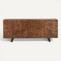**Technische titel in het Nederlands: Moderne houtlook kast met geperforeerde afwerking**