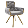 **Technische titel in het Nederlands: "Moderne grijze fauteuil met gouden poten"**
