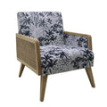 **Technische Titel in het Nederlands: Modern fauteuil met palmprint en houten frame**