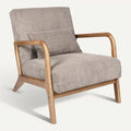 **Technische Titel in het Nederlands: **Moderne fauteuil met houtaccenten en gestreepte stof**